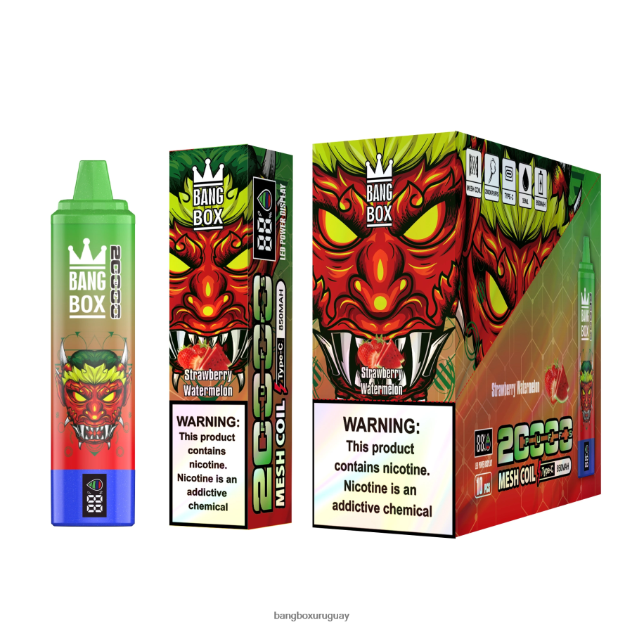 Bang Box Uruguay - Bang Box Pantalla inteligente de 20000 inhalaciones 8FPX2452 sandia fresa