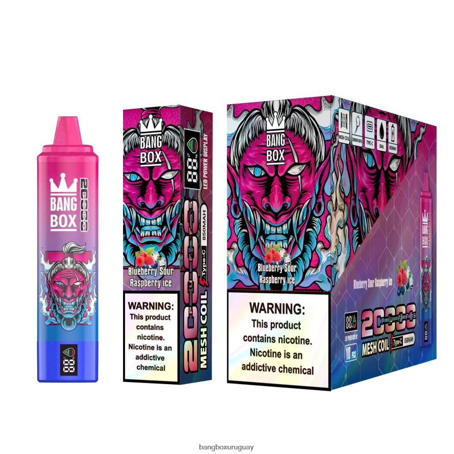 Bang Box Uruguay - Bang Box Pantalla inteligente de 20000 inhalaciones 8FPX2455 arándano frambuesa agria hielo