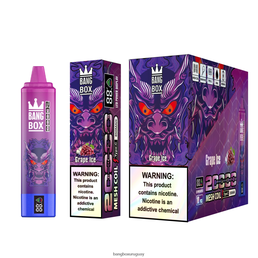 Bang Box Uruguay - Bang Box Pantalla inteligente de 20000 inhalaciones 8FPX2461 hielo de uva