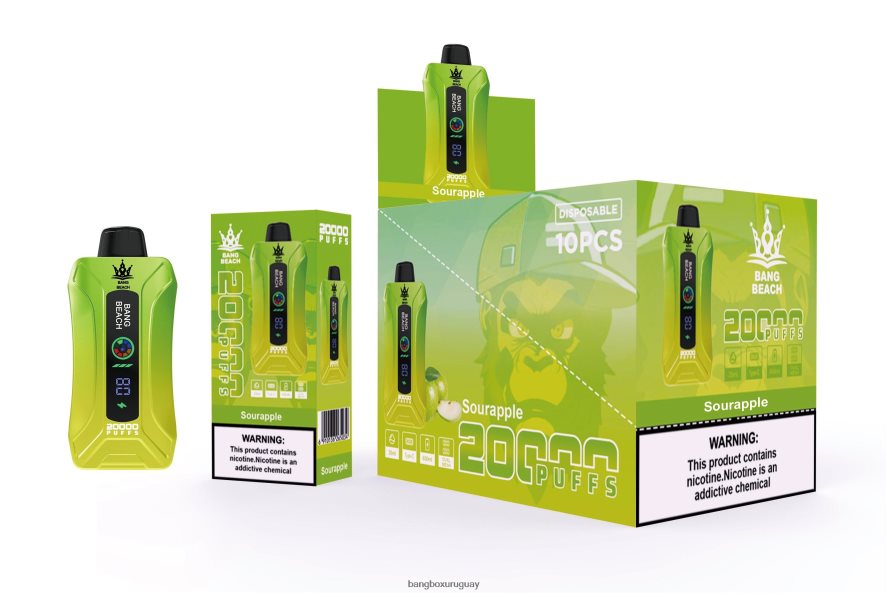 Bang Box Uruguay - Bang Beach vape elegante de la pantalla de 20000 soplos 8FPX241 manzana agria