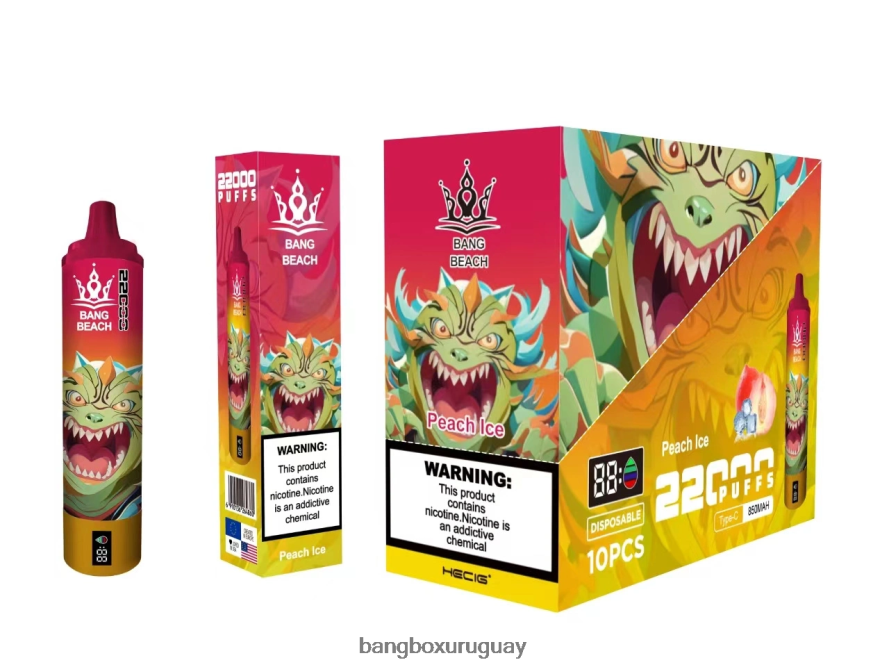 Bang Box Uruguay - Bang Beach Pantalla inteligente de 22000 inhalaciones. 8FPX2416 hielo de durazno